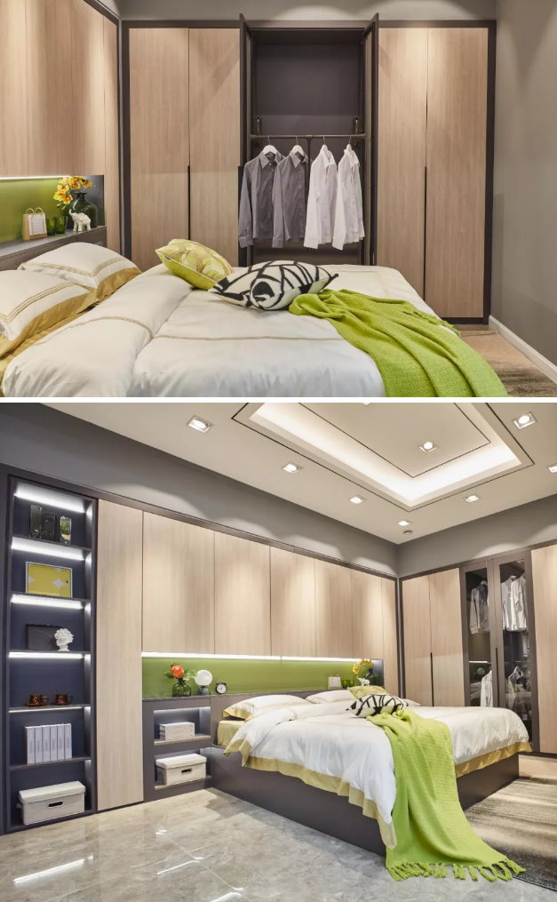 老子有钱lzyq88官网免漆生态板清风胡桃定制衣柜实拍